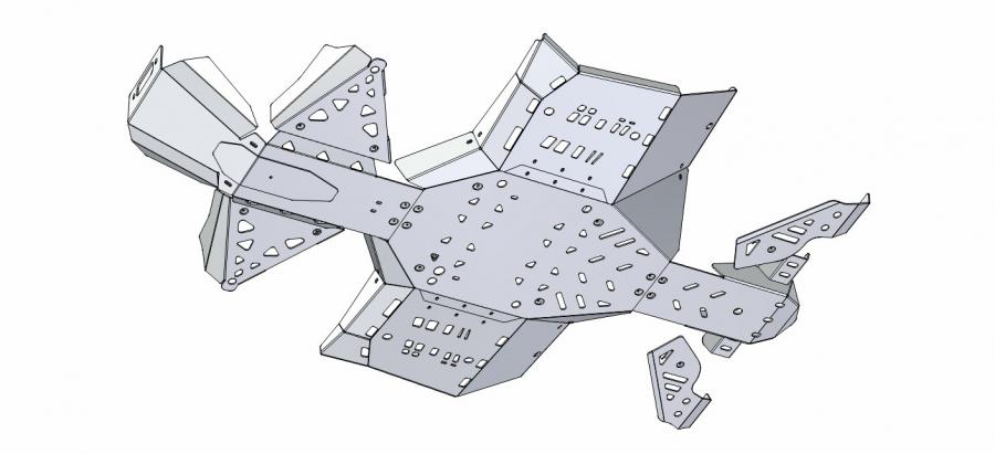 Skid plate full set (aluminium) CanAm G2 Outlander MAX (2013-2016)