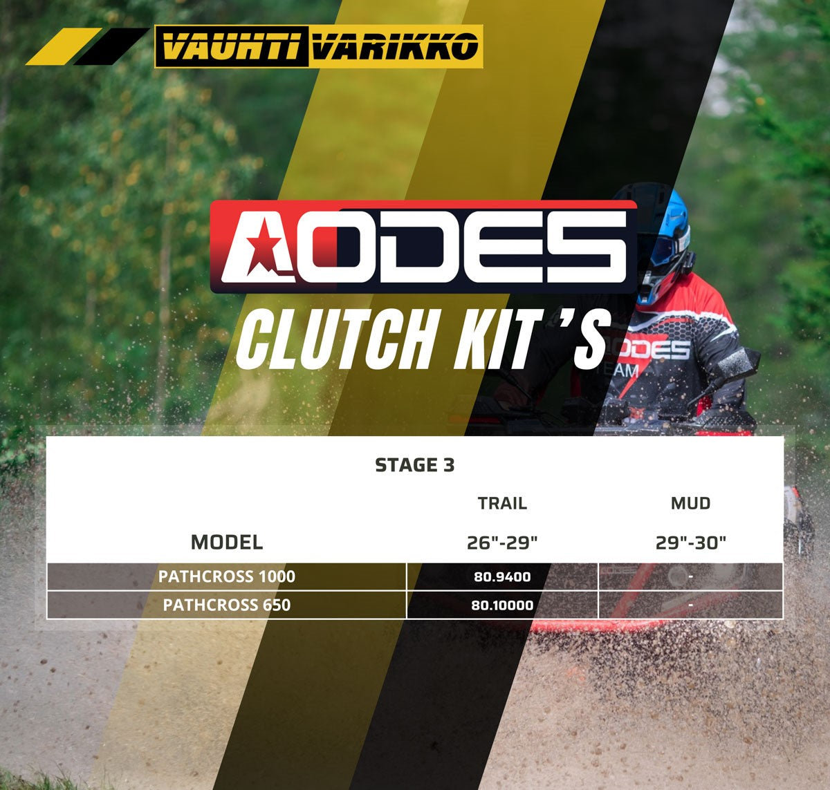 Clutch kit (STAGE 3 TRAIL) AODES PATHCROSS 1000 (27"-30")