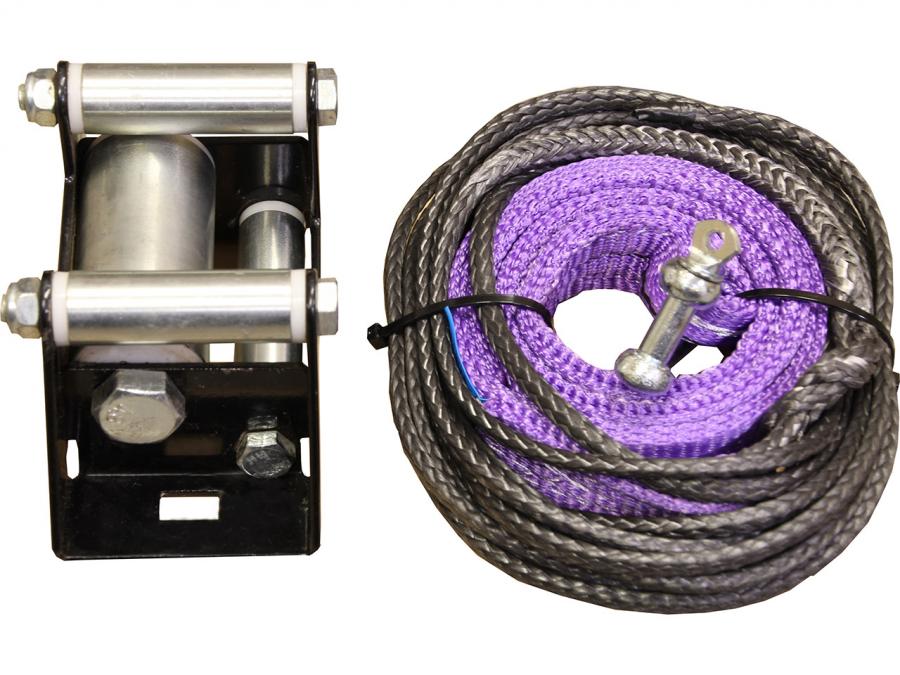 Plow lift strap kit for a winch