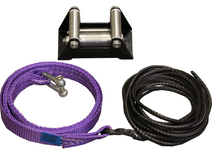 Plow lift strap kit for a winch