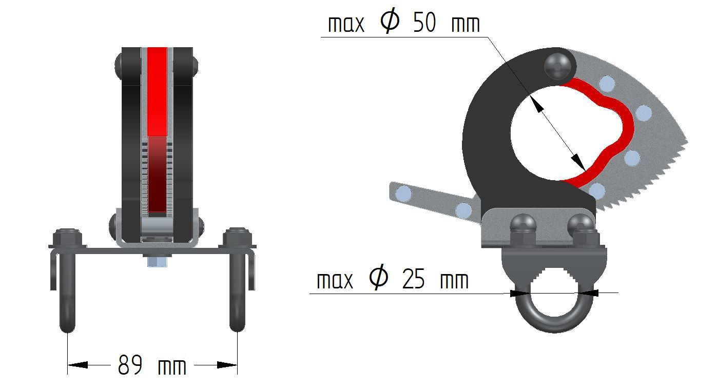 Quick release clamp: (tubular frame)