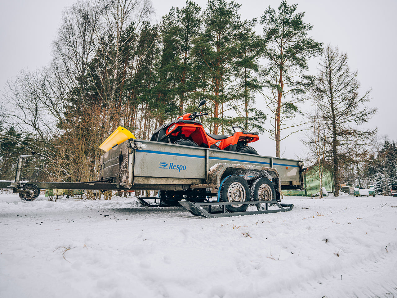 Trailer skis: ( 2 axle trailer ): adjustable width: road & offroad tyres