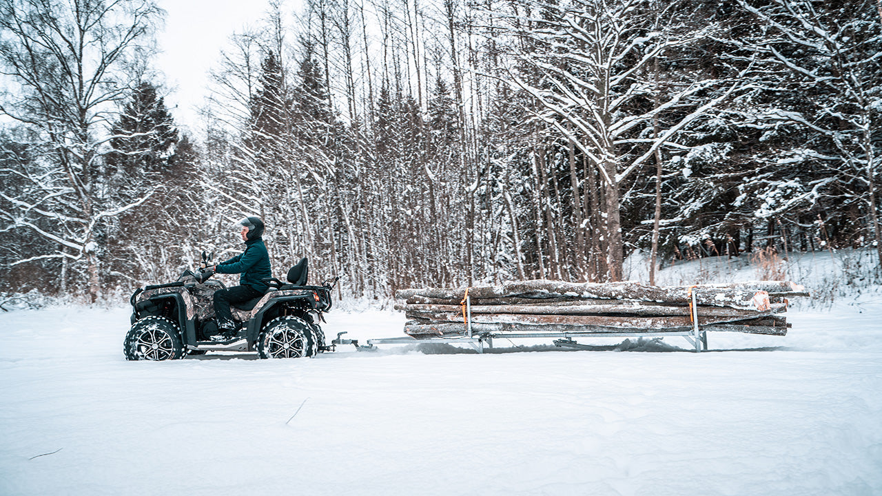 Timber sled: (timber trailer on skis)