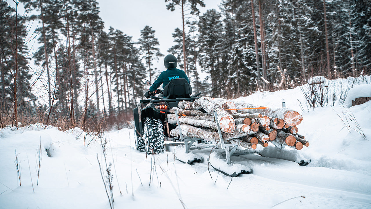 Timber sled: (timber trailer on skis)