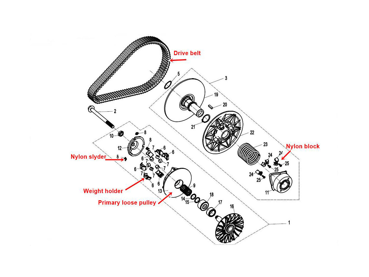 SECONDARY FIXED PULLEY (0GR0-052100)